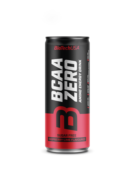 BioTech USA BCAA Zero Amino Energy Drink, 330 ml Dose - Raspberry-Lime Flavoured